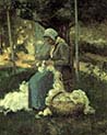 Female Peasant Carding Wool